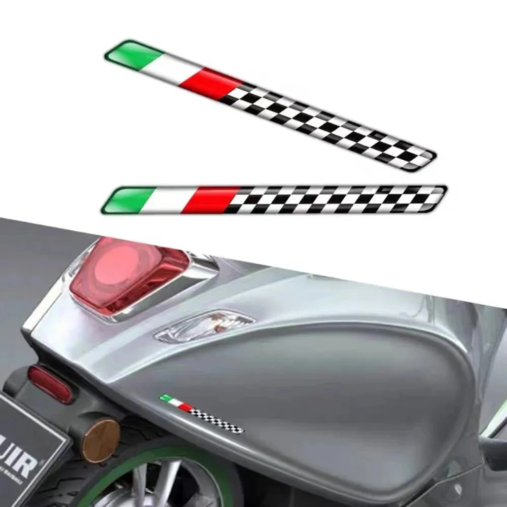 Italy Flag 3D Gel Stickers Reflective Italian Tricolor Racing Decals for Car Motorbike Scooter Fender Body Modification Stickers