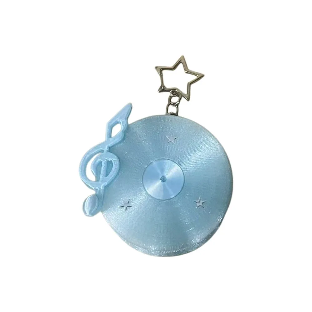 Y2K Vinyl Record Keychain Korean Japan Style Cord Management Disc Shape Earphone Cable Winder Star Anti Winding