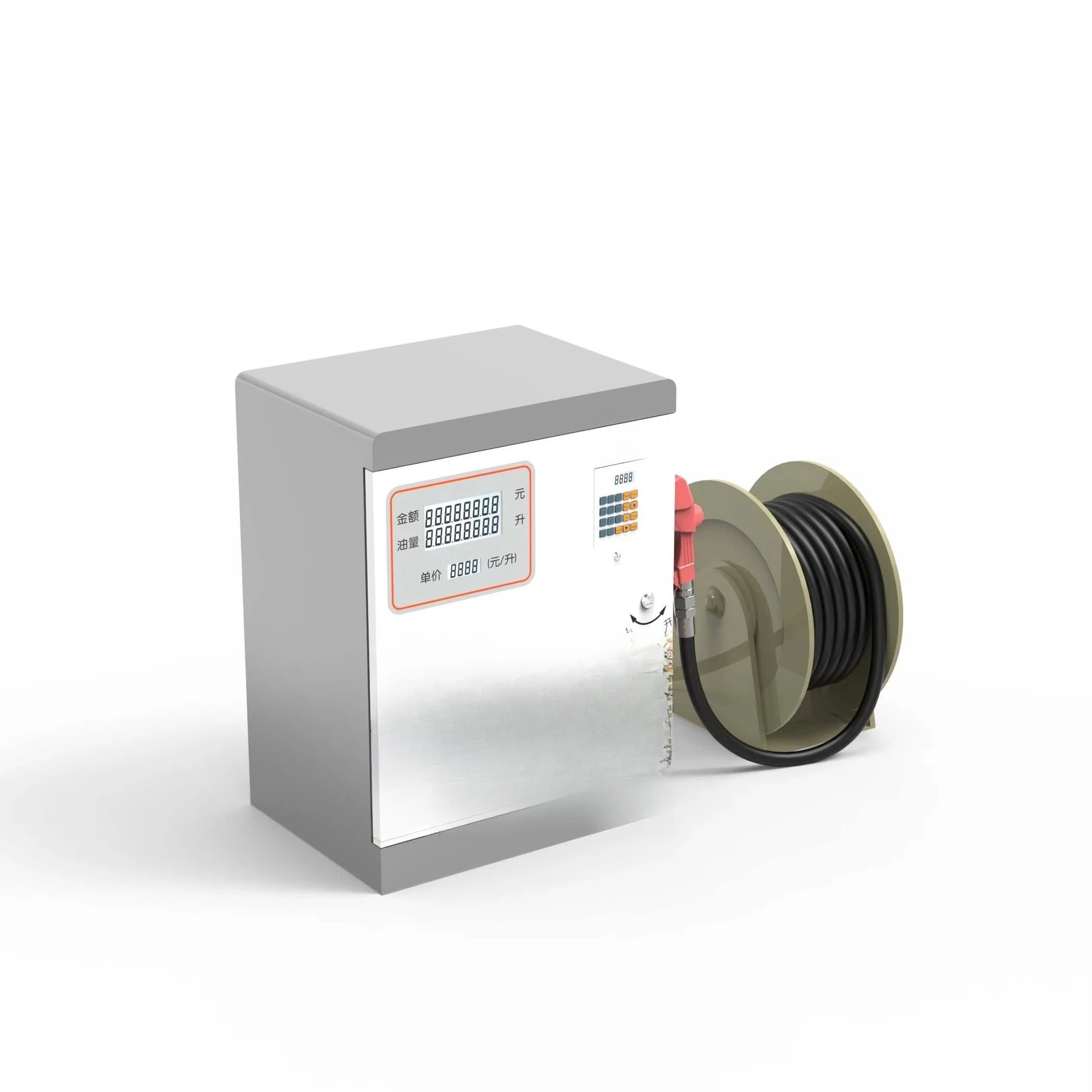

Smart energy management system for customizable 1-nozzle mobile fuel dispenser made of durable metal