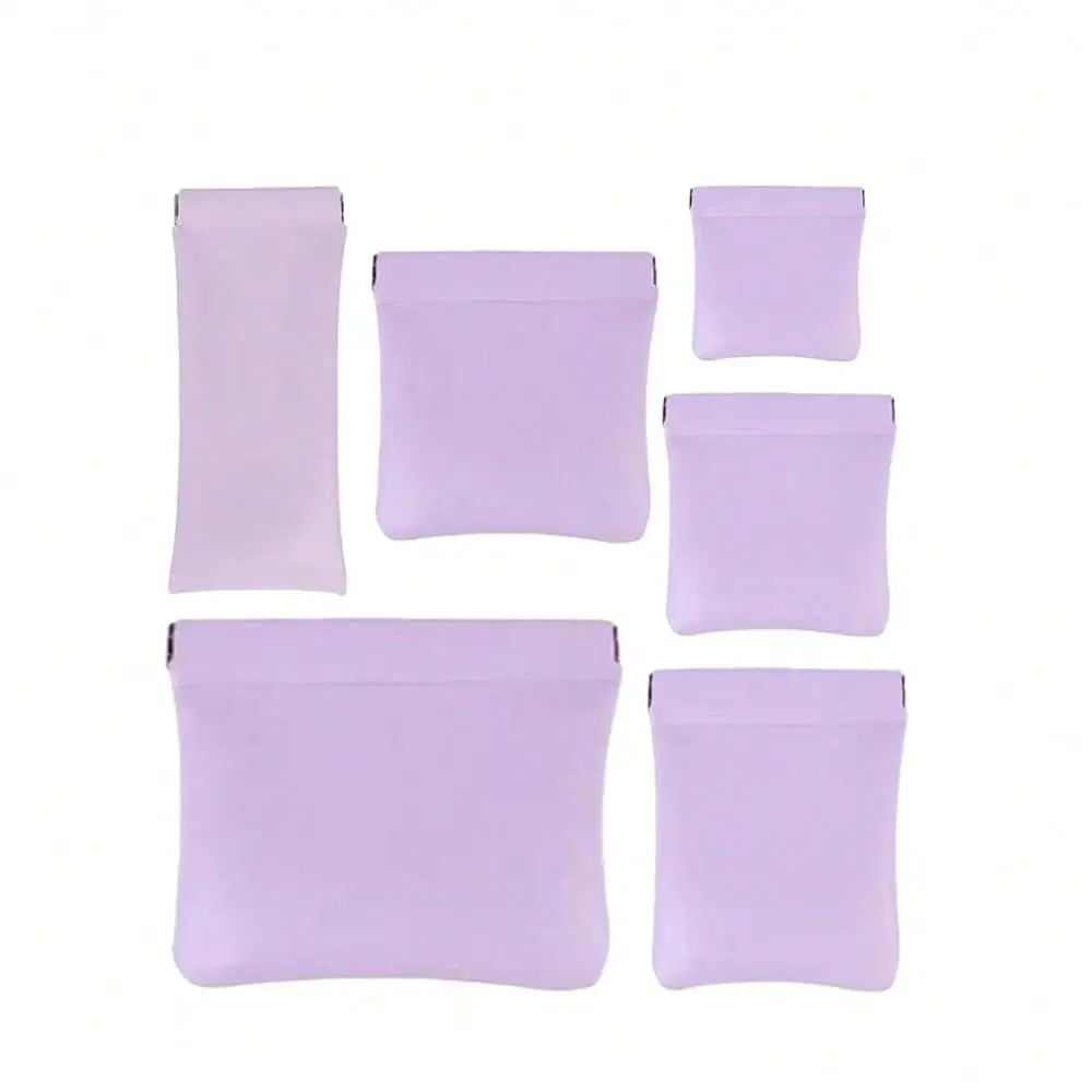 

Pcs Small Makeup Bag For Purse, Snap Closure Organizer Pouch, Portable No Zipper SeClosing Pouches For Travel Storage Bag Mini