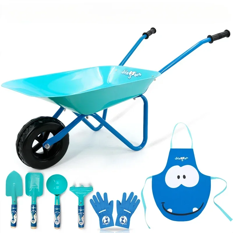 Children's Beach Stroller, Sand Digging and Soil Playing, All Iron, Seven Piece Set, Multiple colors to Choose from, Outdoor