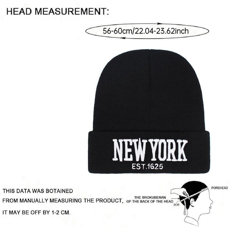 2025 جديد بسيط قبعة الفول المألوف نيويورك محبوك قبعة الخريف الشتاء الترفيه في الهواء الطلق يندبروف قبعة تدفئة للجنسين قبعة بلا حدود