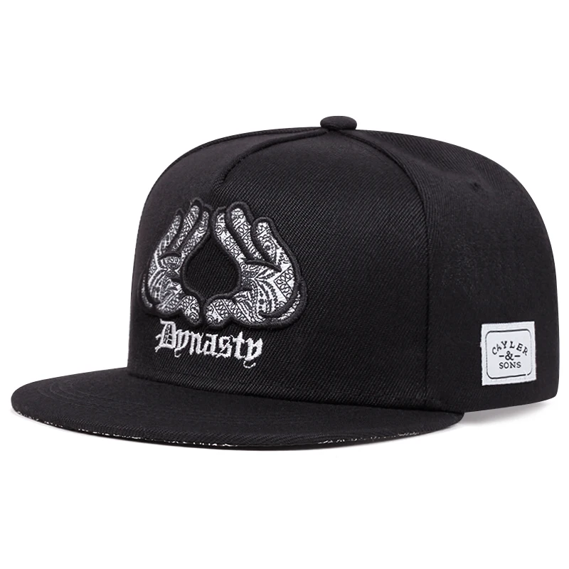 Ręcznie haftowana czapka z daszkiem w stylu hiphop czapka typu snapback dla dorosłych kapelusz przeciwsłoneczny unisex regulowane czapki baseballowe