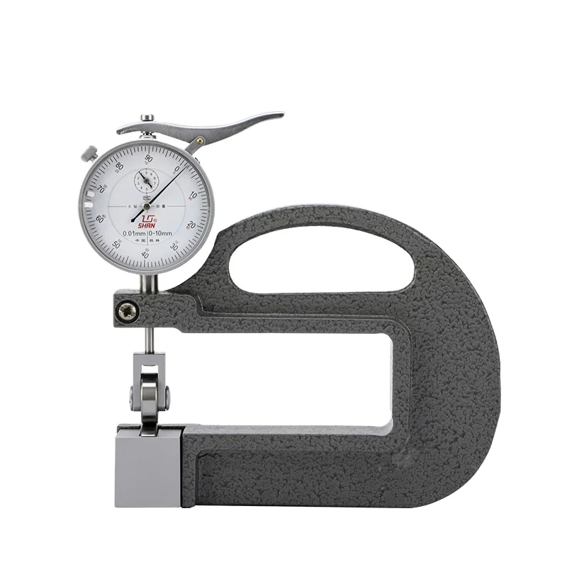 0-10mm Thickness Gauge With Roller Insert 0.01mm Continuous Dial Gage Thickness Gauge