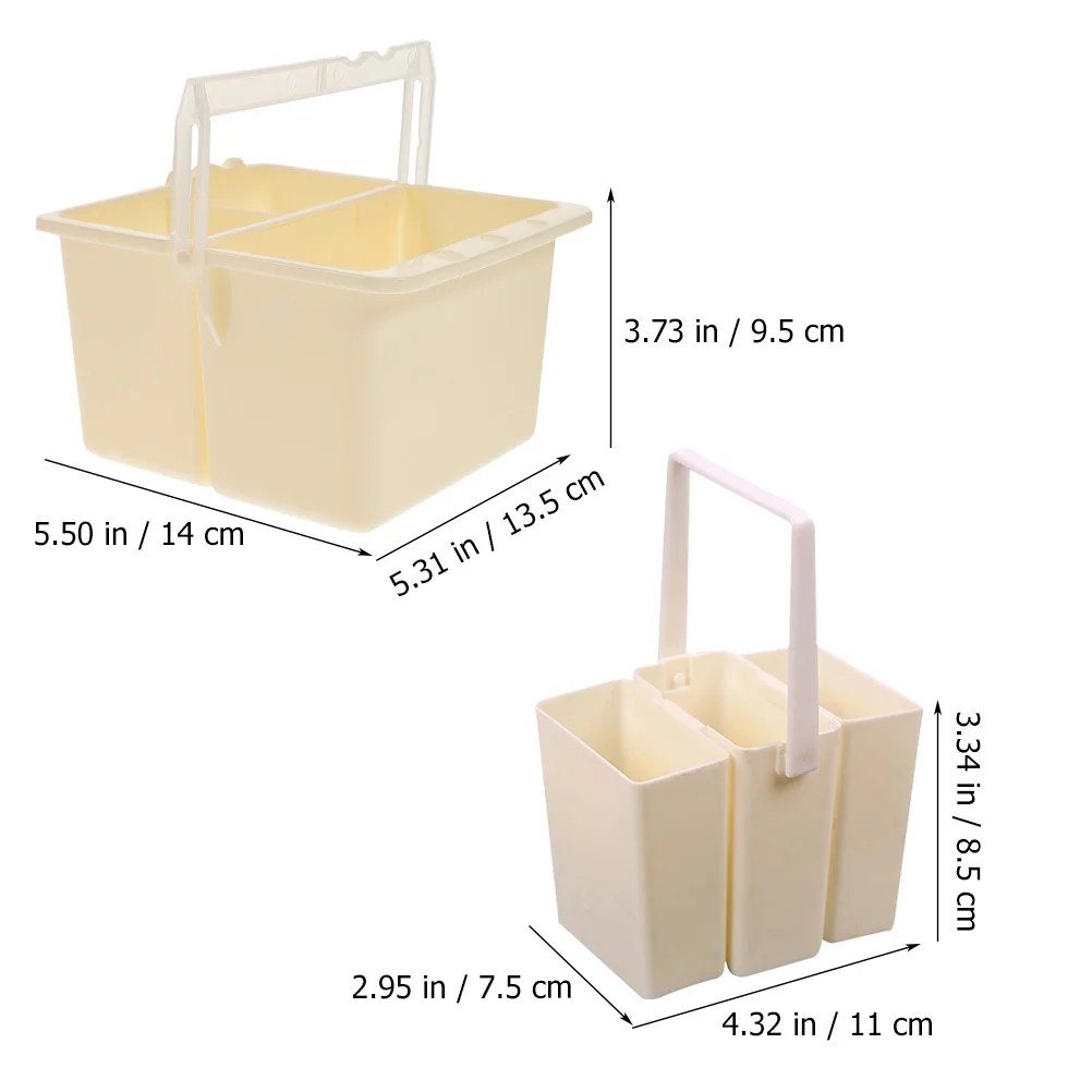 

2pcs Wash Bucket Set Compact Multi-Functional Paint Brush Washer Cleaning Tool Portable Brush Holder Reusable Painting Accessory