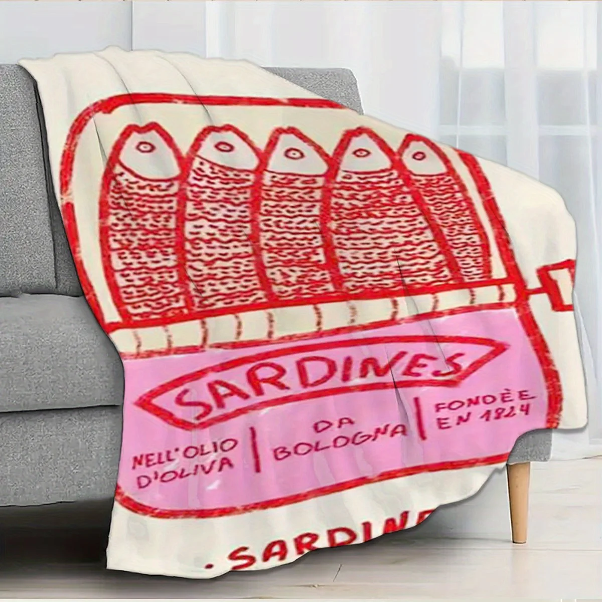 Sardine Can Style Soft and Cozy Flannel Blanket - Perfect for Sofa, Bed, Office Naps, and Outdoor - Ideal Halloween,Thanksgiving