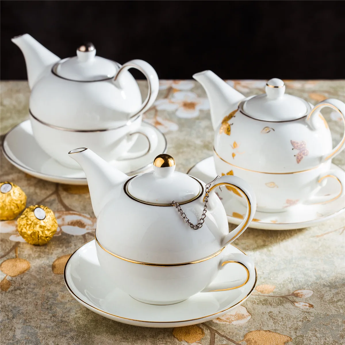 European-style Ceramic Pot for One Person English-style Afternoon Tea Flower Tea Bone China Set