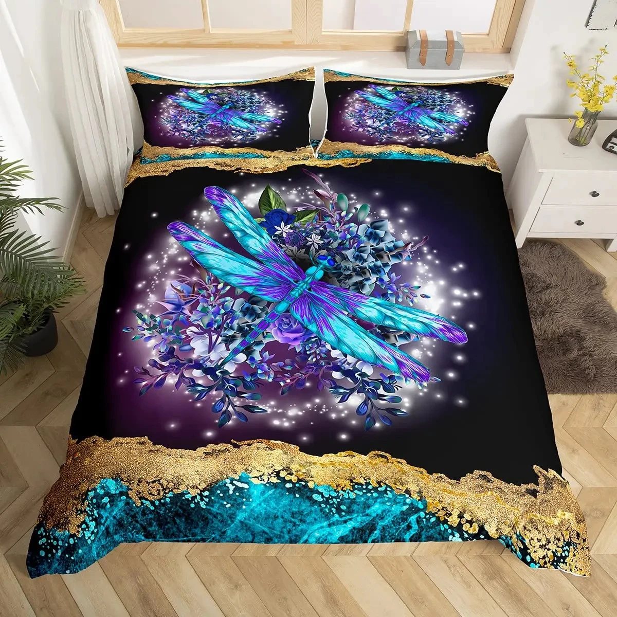 juego-de-funda-de-edredon-con-diseno-de-libelulas-para-ninas-textura-de-marmol-funda-de-edredon-de-microfibra-con-brillantina-diseno-floral-juego-de-ropa-de-cama-tamano-individual-o-king