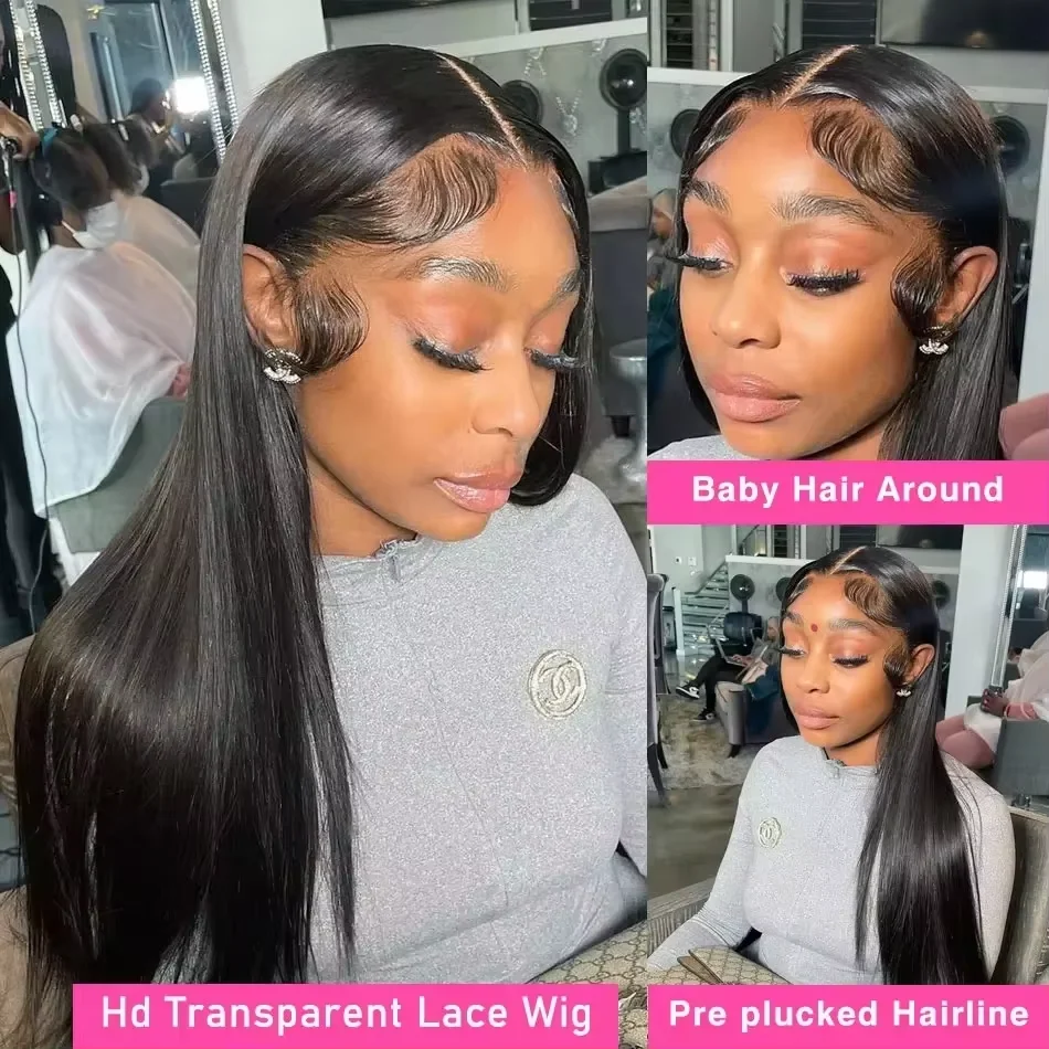 Perruques en cheveux humains vietnamiens 13x4, perruques frontales en dentelle HD 13x6, perruques en dentelle transparente droites de 40 pouces, perruque en cheveux humains 360 Full Lace Front pour femmes