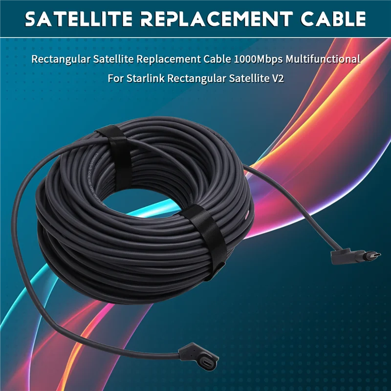 

-ABGQ Rectangular Satellite Replacement Cable 1000Mbps Multifunctional For Starlink Rectangular Satellite V2