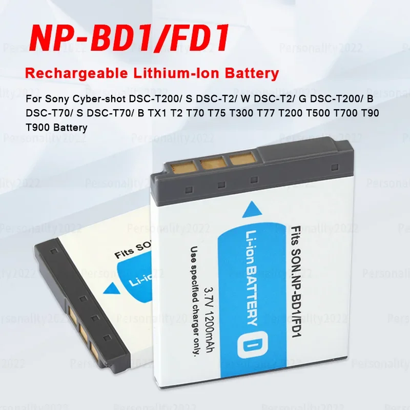 NP-BD1 FD1 Battery for Sony Cyber-shot DSC-T2 DSC-T70 DSC-T75 DSC-T77 DSC-T200 DSC-T300 DSC-T500 DSC-T900 NPFD1 Camera Batteries