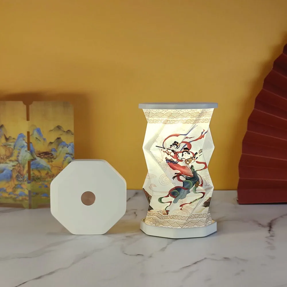 

Portable Folding Table Lamp Rechargeable Dimmable Foldable Desk Light Paper Lantern Home Decor Night Light Bedroom Living Room