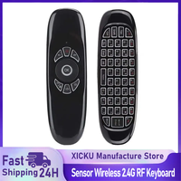 C120 RGB 7 Backlight Fly Air Mouse Gyro Sensor Wireless 2.4G RF Keyboard Remote Control For Gaming Android Smart TV Box