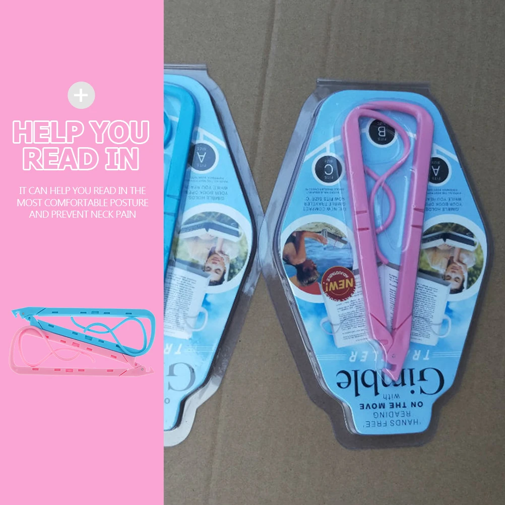 

2pcs Reading Clips Foldable Holder For School Adjustable Book Stand Clip Desktop Book Rack Plastic Bookshelf Student