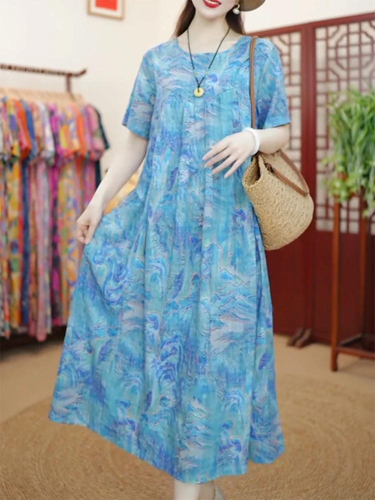 Été coupe ample ronde Neline polyvalent maman Dr minceur taille haute a-ligne ort Sve T-shirt Sle décontracté coréen Fas...