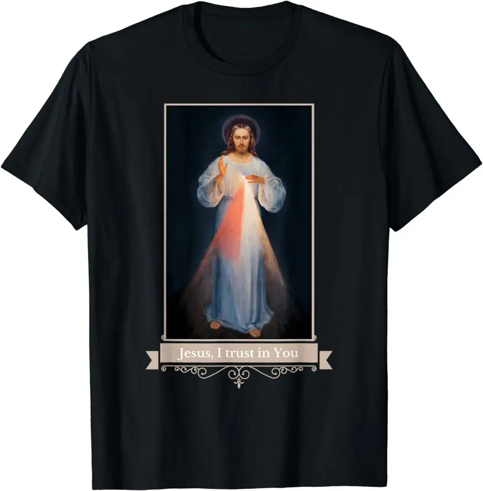 Divine Mercy Jesus I Trust In You Catholic Religious T-Shirt For Man Woman Short Summer Tees Fashion Couple's Cloths