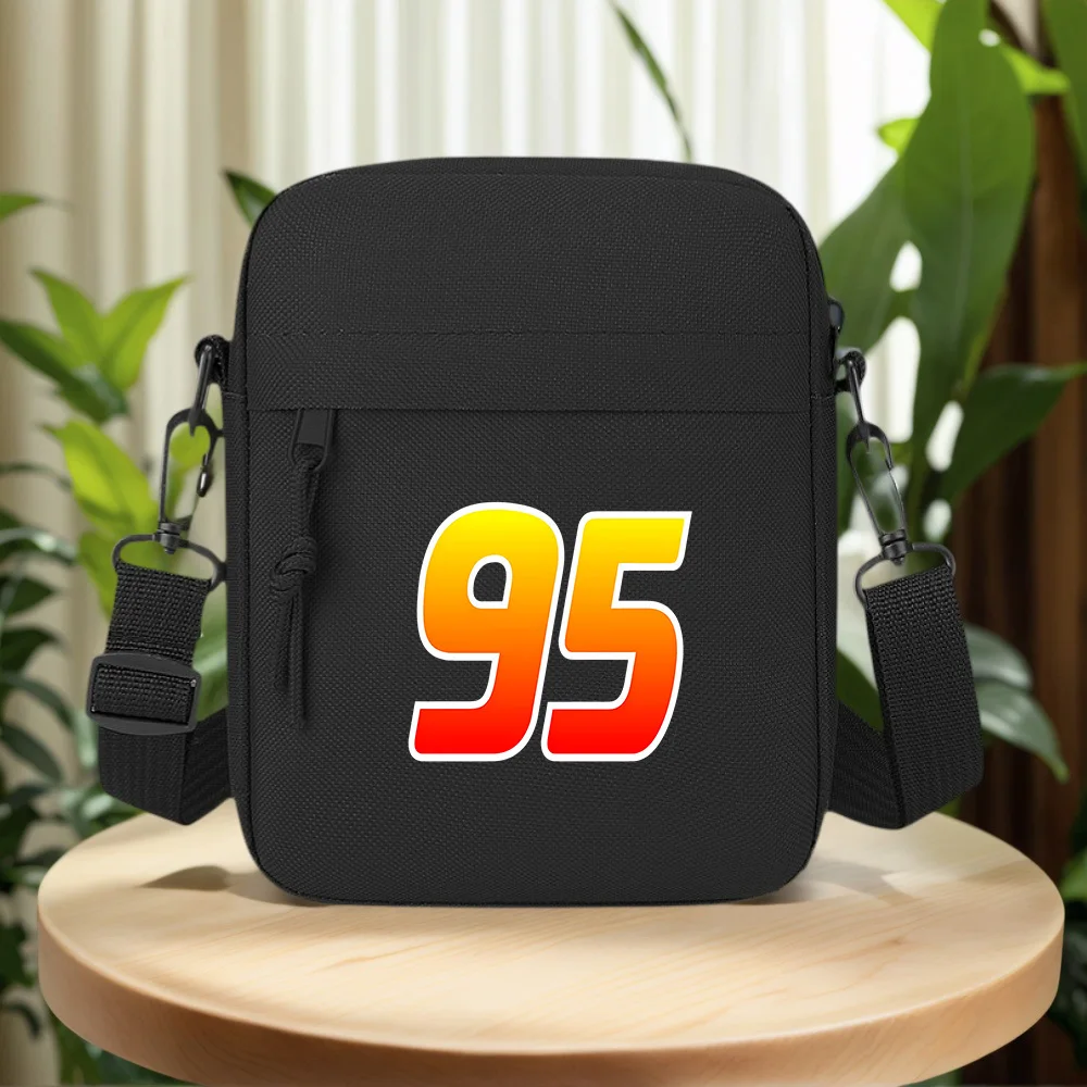 Bold numbers,gradient,white outline,black background Men Crossbody Bag Single Shoulder Women Cartoon Anime Film Printing Design