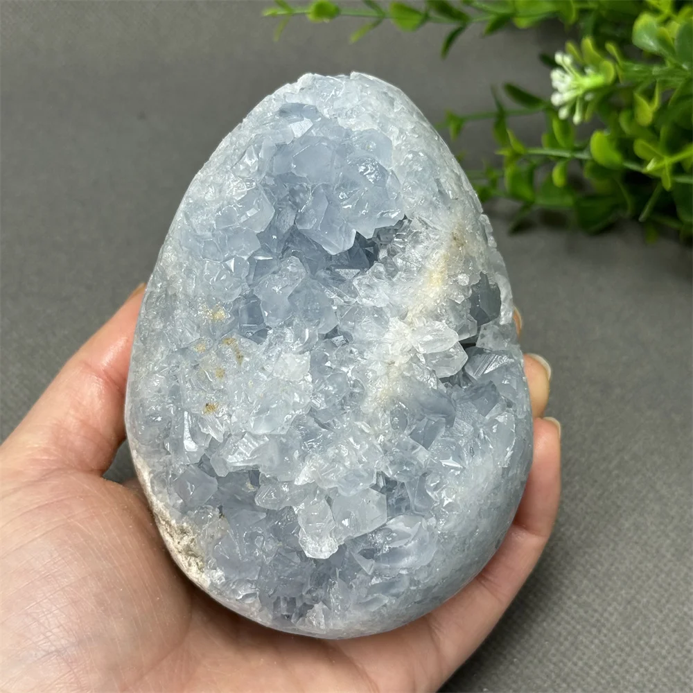 Natural Kyanite Celestite Egg Mineral Specimen Geode Cluster Aura Healing Energy Meditation Home Feng Shui Decoration Gift