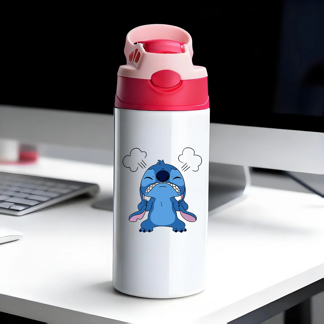

Disney Insulated Cup with cartoon Stitch Blue Alien with Big Nose and Pointy Ears 304 Stainless Steel Cartoon Straw Cup Chi
