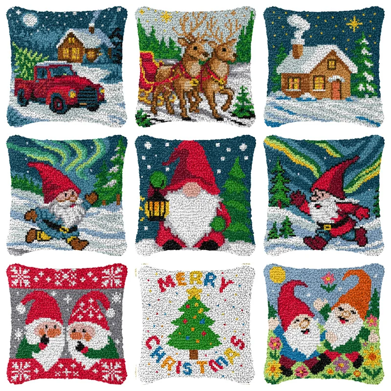 Embroidery Knot - DIY Kerst Herten Sneeuwpop Latch Hook
