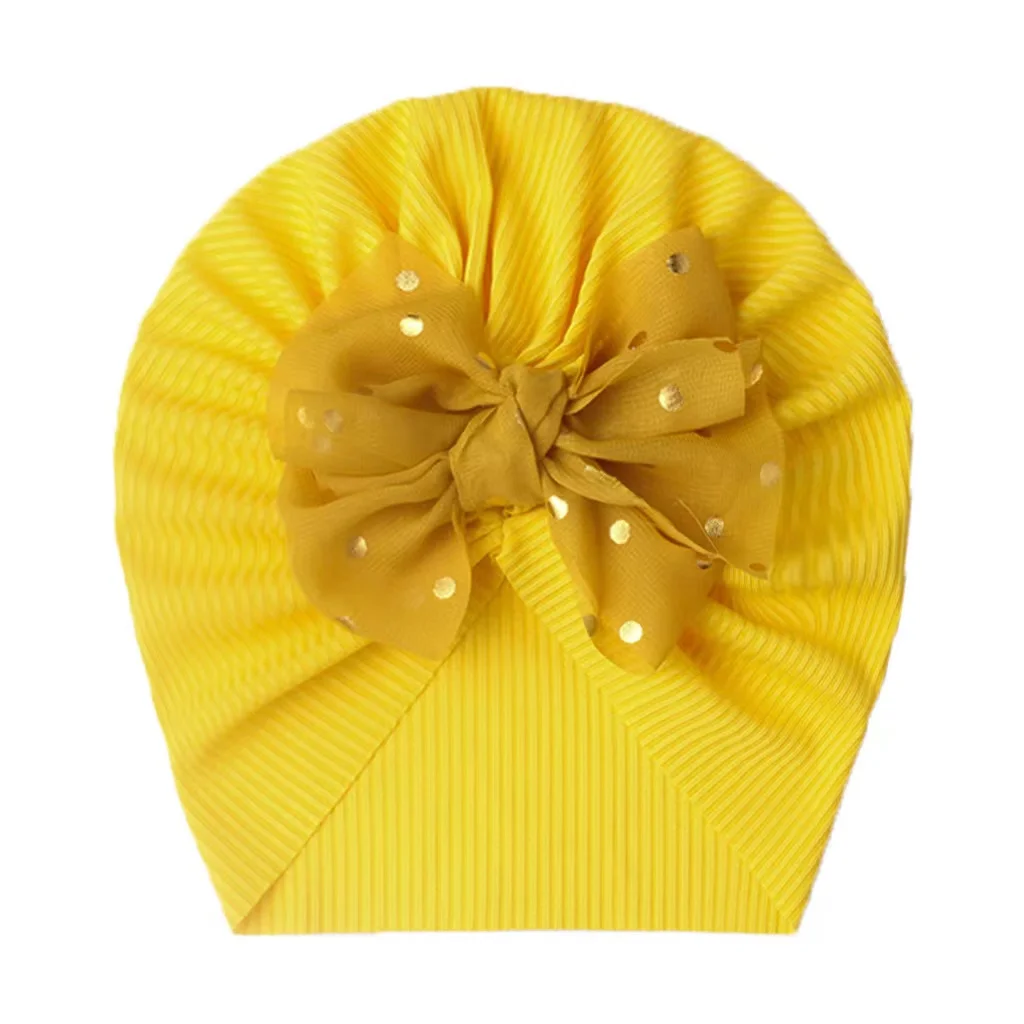 Lovely Shiny Bowknot Baby Hat Turban Cute Bow Solid Color Baby Girls Boys Hat Beanies Soft Newborn Infant Cap Headband Headwrap