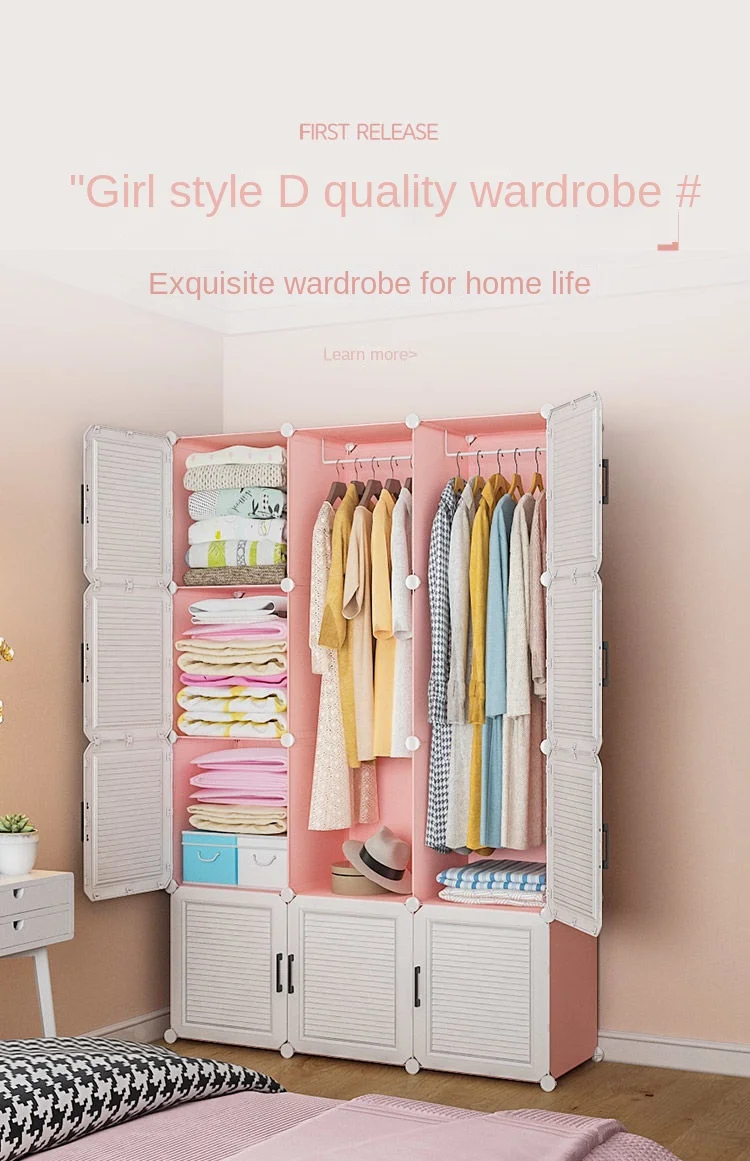 Wardrobe Household Bedroom Furniture For Organizer Rack Multilayer High Capacity Storage Cabinets Simplicity Collapsible Locker