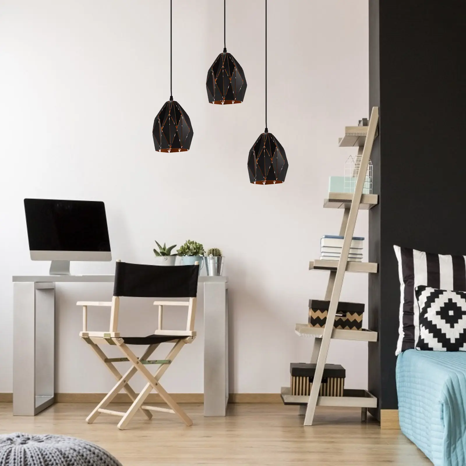 1Pcs Industrial Style Ceiling Light Iron Craft Ceiling Lamp Easy Install Retro Pendant Light for Living Room Bar