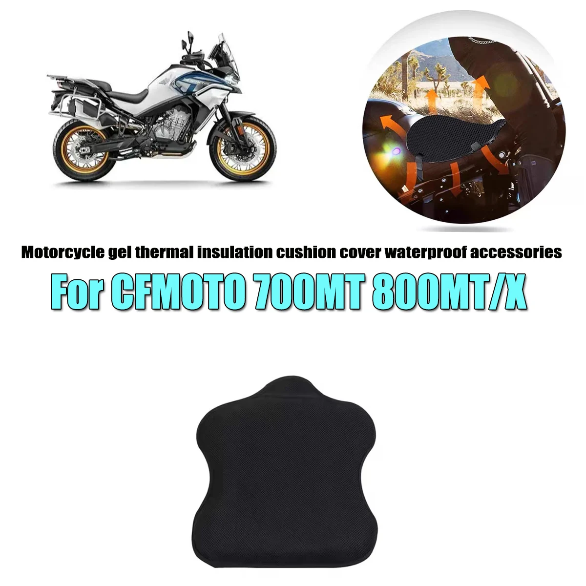 

Fit For CFMOTO 700MT 800MT 800MTX Motorcycle gel heat insulation cushion cover waterproof breathable honeycomb gel seat cover
