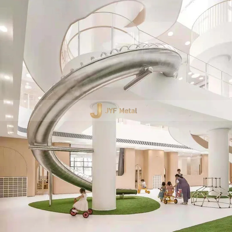 Hot-selling Indoor Stainless Steel Glass Spiral Staircase With Custom Design For High-end Commercial Office Buildings