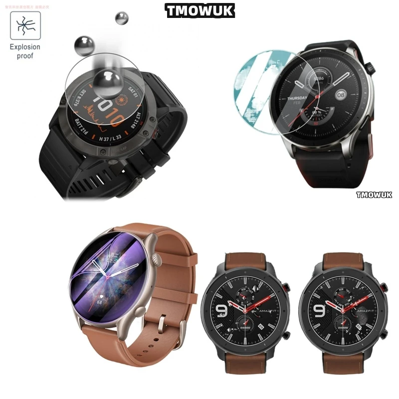 

For Amazfit GTR Cheetah Pro Active Edge Balance 2 Falcon Tempered Glass Screen Protector 9H HD Anti - Scratch