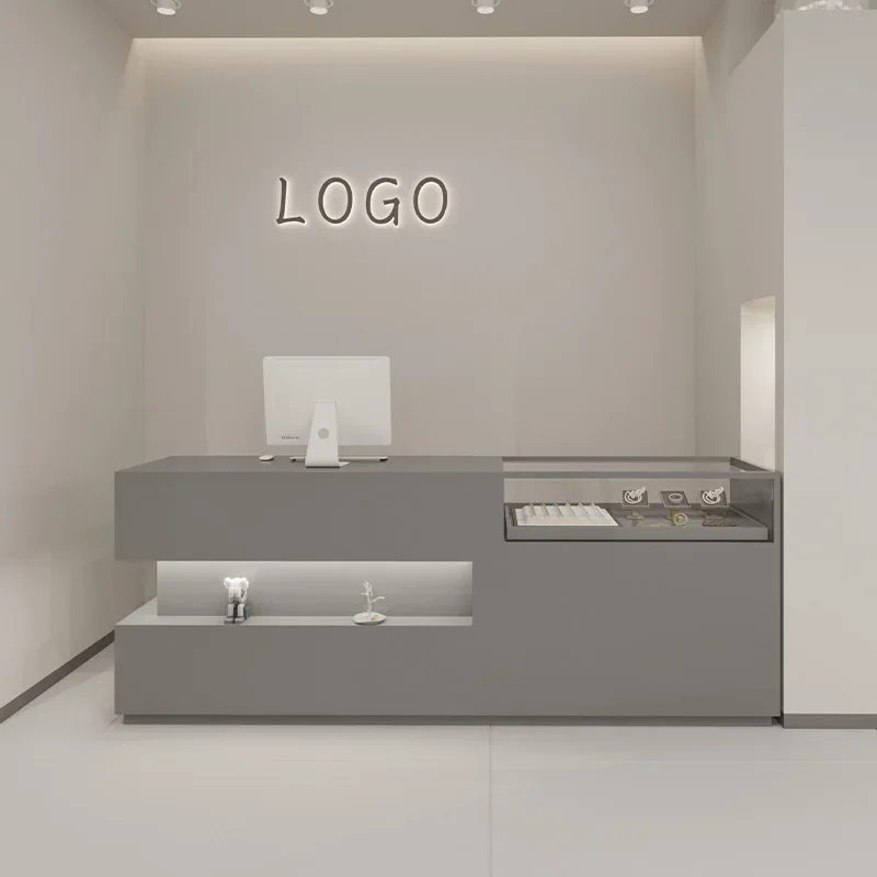 Beauty Salon Reception Desks Counter Wood Register Office Modern Reception Desks Bar Comptoir De Caisse Boutique Bar Furniture