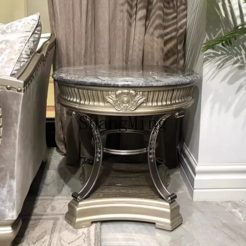 

CL flower tea table square coffee table villa furniture coffee table retro old solid wood carving