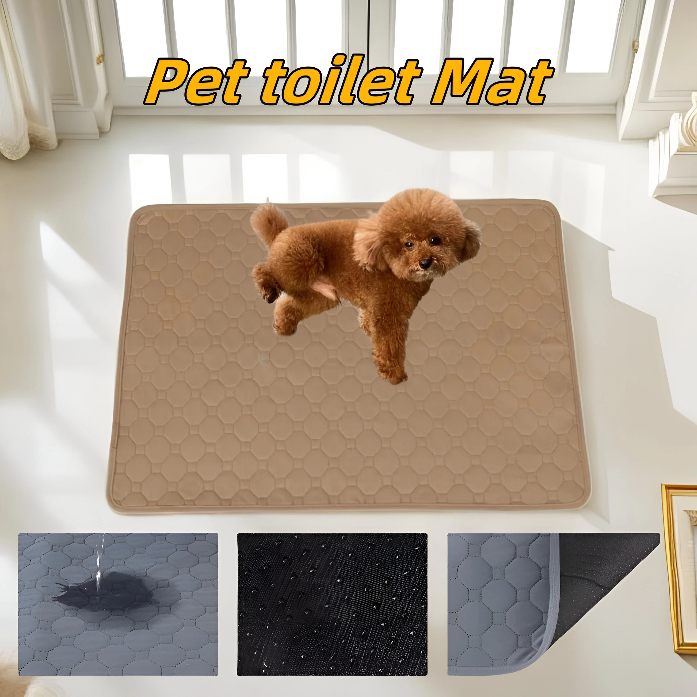 Pet toilet mat，Waterproof Reusable Training Pad，Dog changing Mat，Washable Dog Pet Diaper Mat Protect Diaper Mat Car Seat Cover