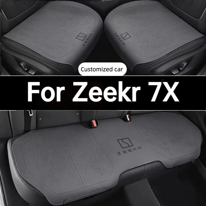 Für Zeekr 7X Maßgefertigter Autositzbezug aus Wildleder Komplettes Sitzkissen-Set Auto-Innenausstattung Zubehör