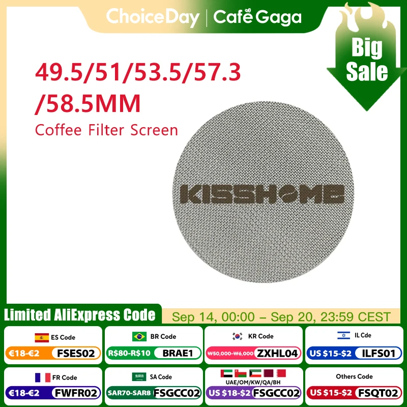 KISSHOME Espresso Puck Screen 51mm 53.5mm 58.5mm 57.3mm Filter Mesh Portafilter Barista Tools Coffee Machine Accessories