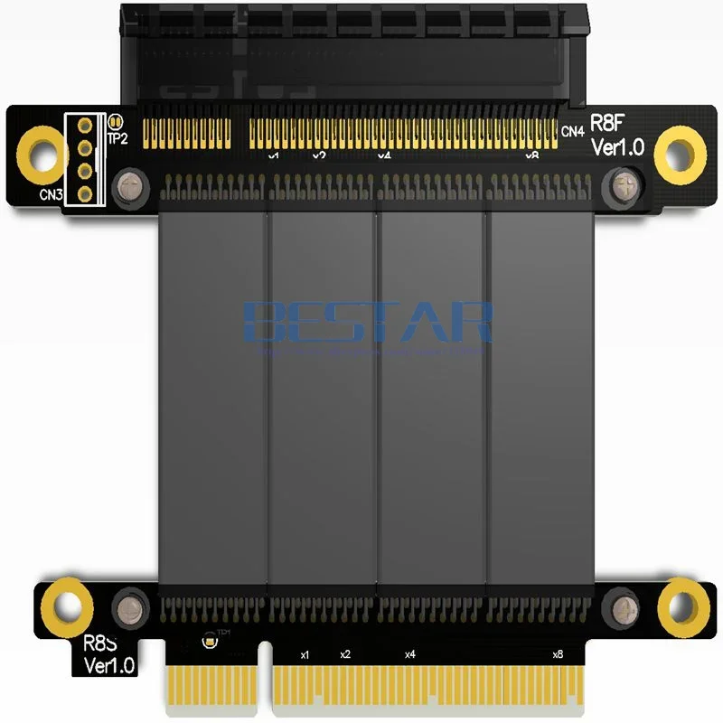كابل تمديد Riser PCI-E 3.0 X8 إلى Pci-e 8 8x PCIe Riser CARD Expresscard 1U 2U كابل موسع للخدمات 20 سم 100 سم Gen3 64Gpbs
