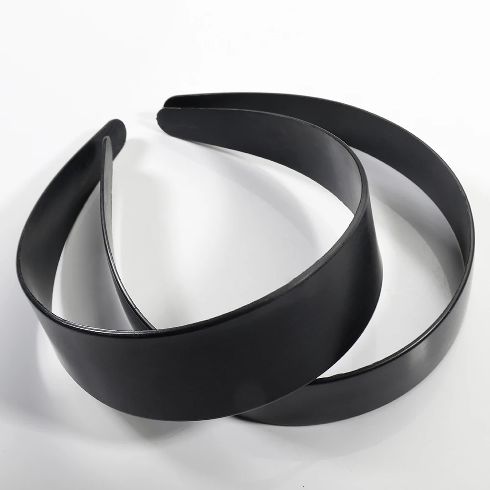 Base de plástico preto Headbands, material ABS macio, cabeça Hoops, Headbands em branco, moldura para fazer jóias DIY, 1,5-4 cm de largura, 5Pcs por