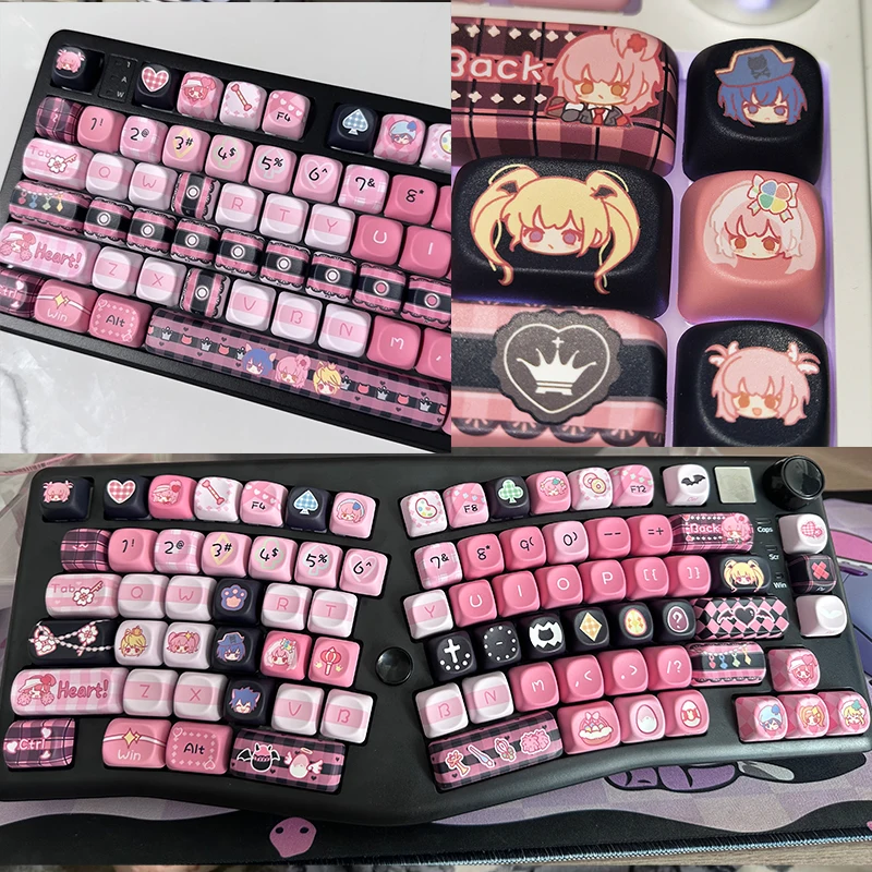 Shugo Chara Sweet Theme Keycap Set Pbt Custom Cute Anime Keyboard Cap For Girl Cherry Profile Key Cap For Mechanical Keyboard