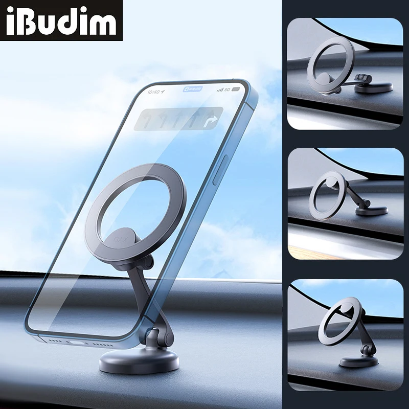 

2024 Metal Car Phone Holder for Magsafe Magnetic Car Dashboard Mobile Cellphone Mount for iPhone 15 14 13 Xiaomi Huawei Samsung