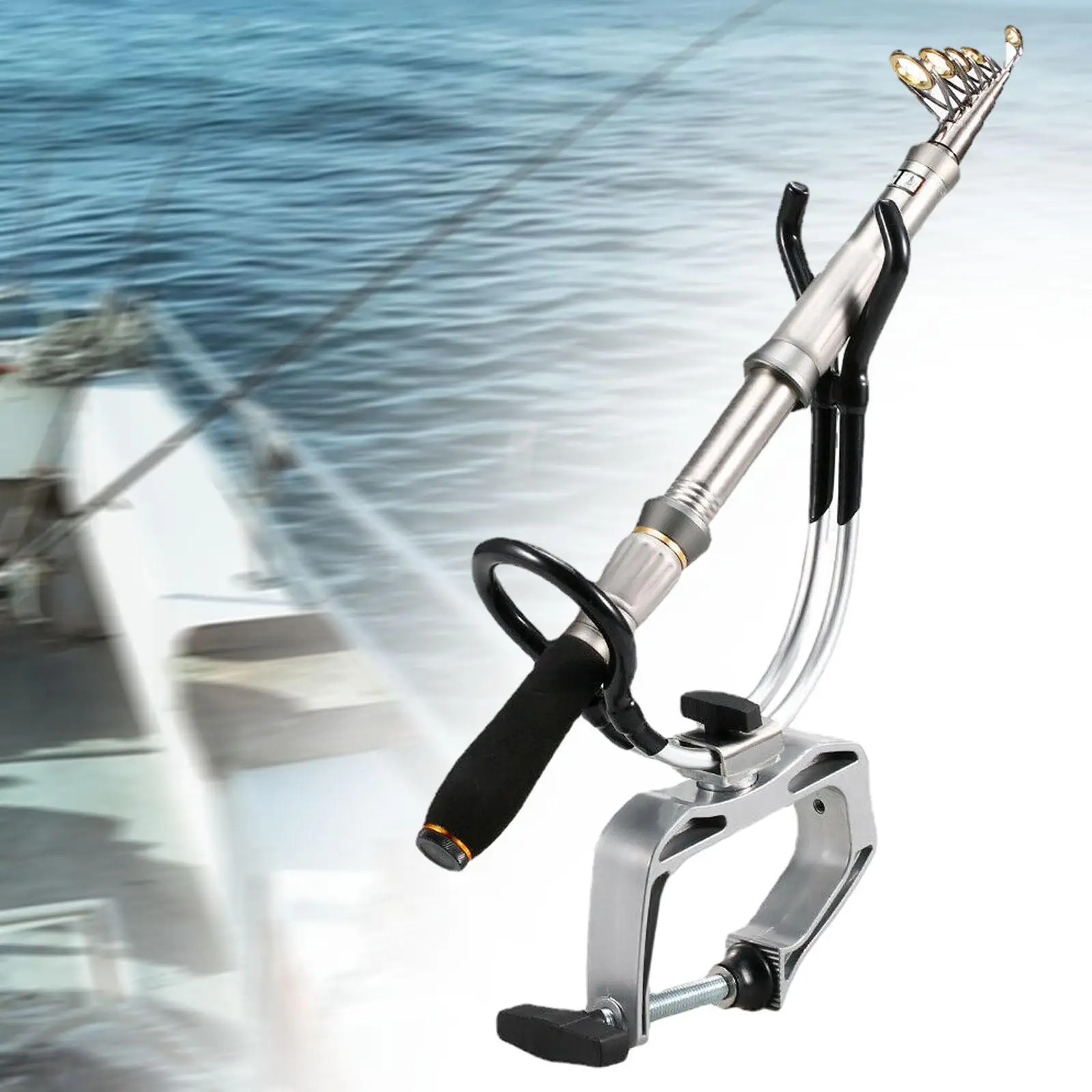 

Держатель удочки для рыбацкой лодки с зажимным основанием Подставка для удочки для ловли каноэ на плоту