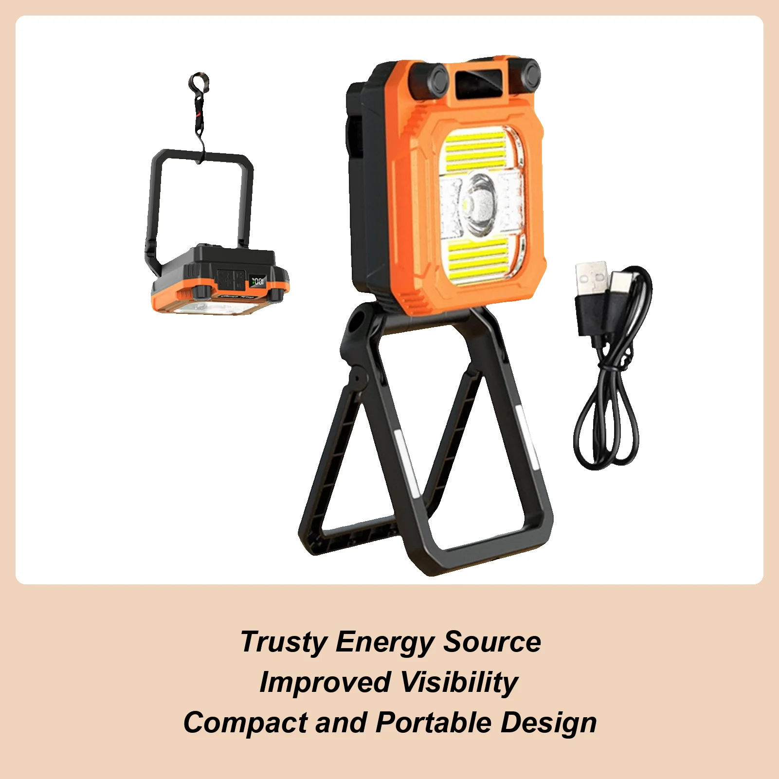 

Кемпинговый светильник, магнитный фонарь, перезаряжаемый портативный складной фонарь 3200 мАч для кемпинга с ЖК-дисплеем для уличной палатки для патио