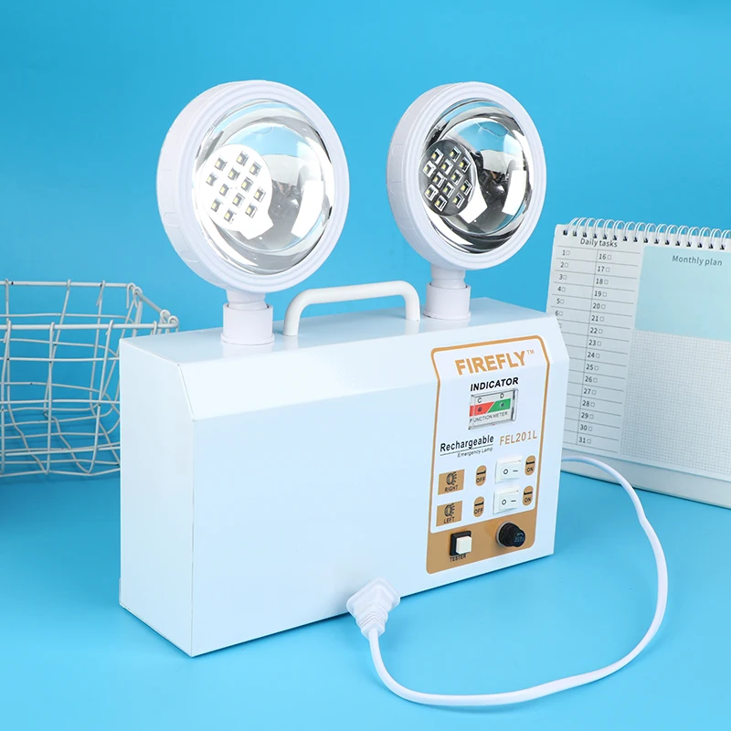 مزدوج الرأس Led أضواء الطوارئ النار IP30 تخزين الطاقة الطاقة طويلة الأمد السيارات على الحائط الممر الممر مؤشر الضوء