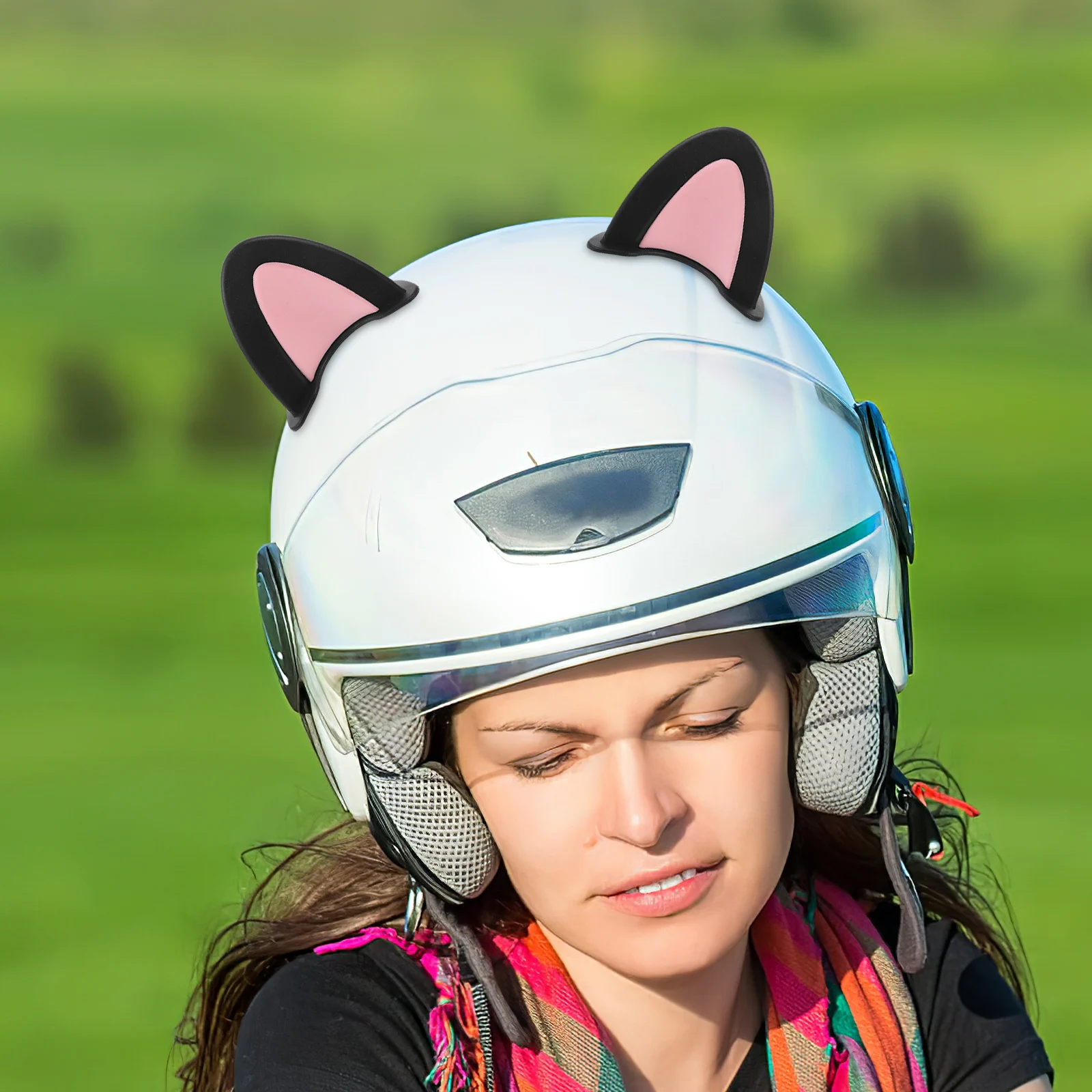 

Cat Ears Accessories Adorable Kitten Ears Decor for Motorcycle Scooter Helmets ABS Material Durable Easy