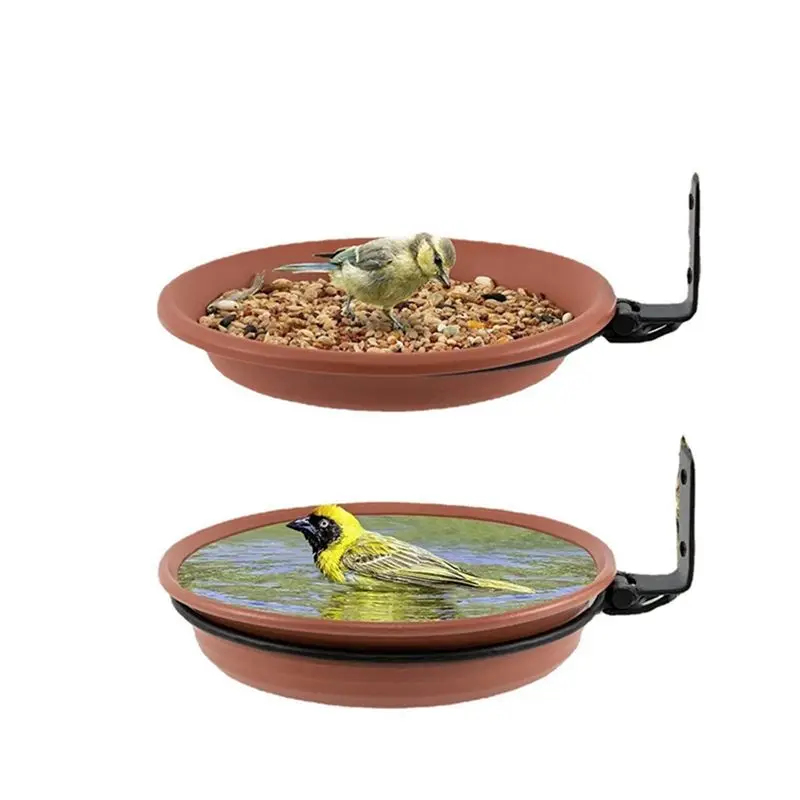 DT15 Wall Mounted Bird Feeder Farm Bird Container Bath Deck Bowl Platform for Garden Outdoor Decor