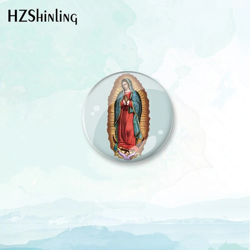 2023 New Our Lady Of Guadalupe Badge Brooch The Blessed Pin Backpack Decoration Pins Round Jewelry Women Gift