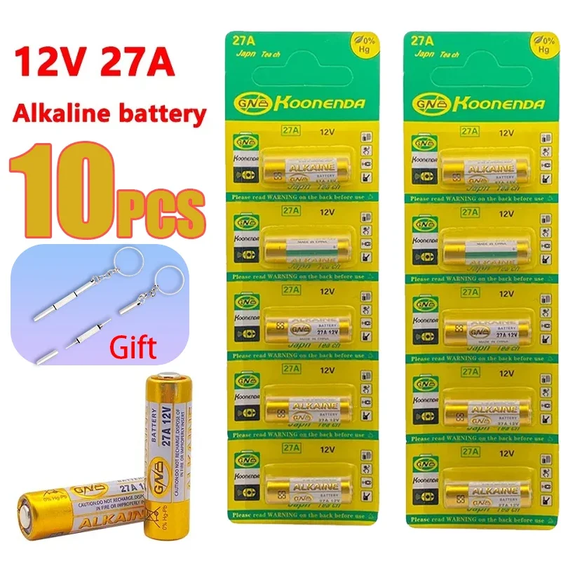 27A 12 فولت بطارية قلوية جافة 10 قطعة لجرس الباب وكمان إنذار سيارة التحكم عن بعد A27 27A G27A MN27 MS27 GP27 V27GA ALK27A A27BP #3