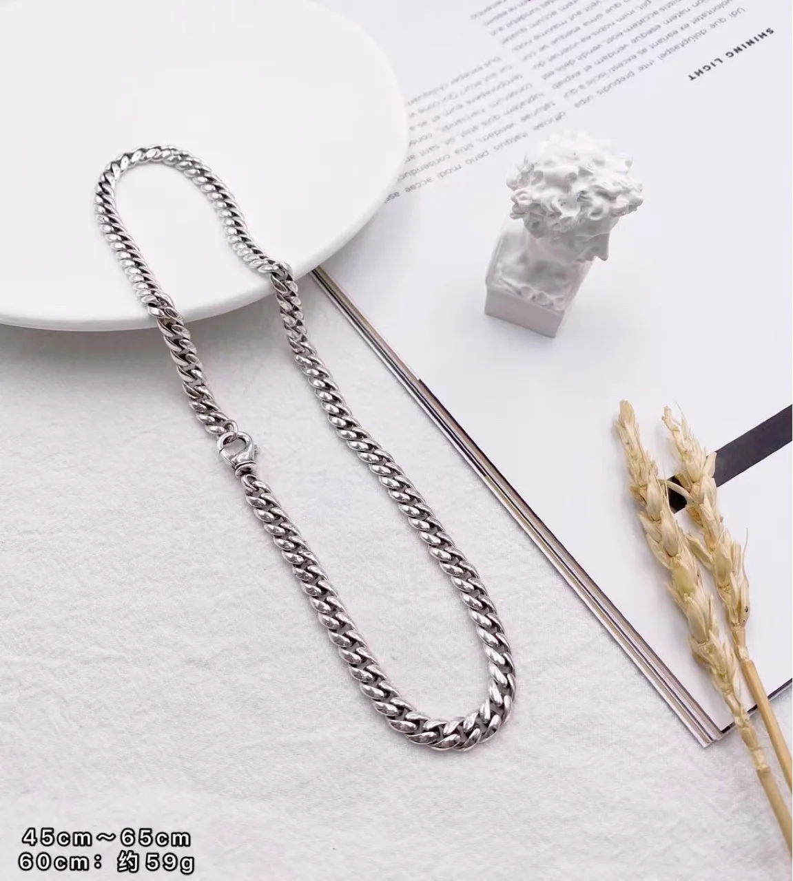 

Korean style hip hop cool fashion all-match Street tank chain retro Hong Kong style fashion cool men and women chain necklace