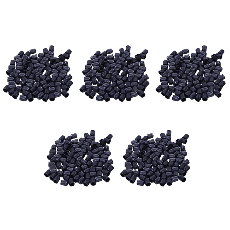 Set Of 500 - Black Plastic Replacement Valve Caps. Cars, Trucks, Motorcycles, ATV. Schrader Tire Caps.