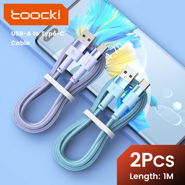 Toocki 2-pak 3A Kabel USB typu C do Xiaomi 12t Pro Realme Redmi Note 12 Pro Poco F3 X4 GT Kabel do szybkiego ładowania Przewód do transmisji danych