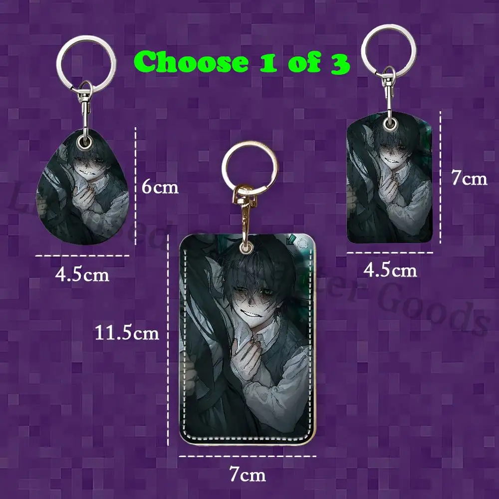 Kylar The Loner DOL Degrees of Lewdity Custom Access Card Case Leather Card Holder Keychain Key Ring Transportation Card Case view 5